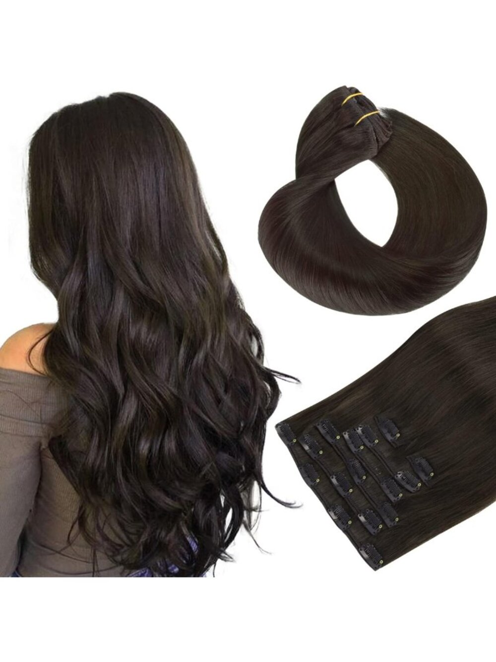 18" Clip-In Hair Extensions, Quick Wear, Full Head Volume, Natural Look #2